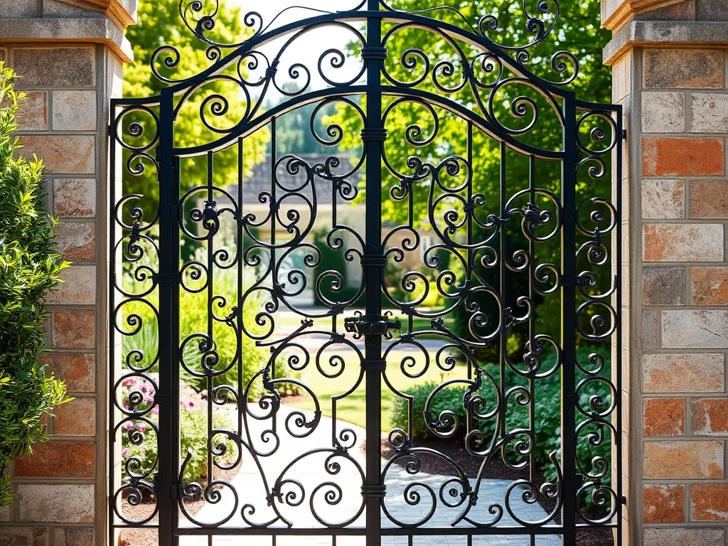 A photograph of the completed Copper and Steel Entrance Gate project by Legacy Stainless Designs, installed at a client's property, showcasing the architectural design and craftsmanship.